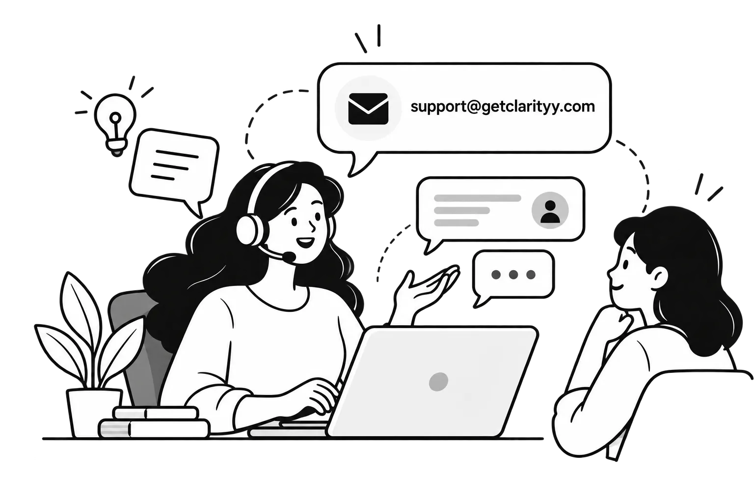 Friendly customer support illustration